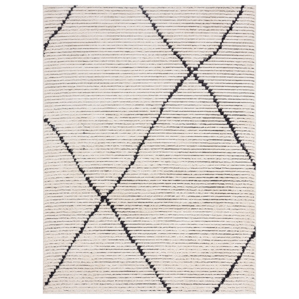 Evolution Pepita Modern Shaggy Moroccan Polyester Area Rug