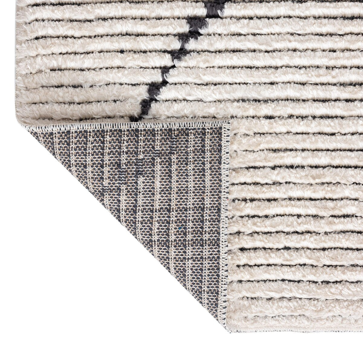 Evolution Pepita Modern Shaggy Moroccan Polyester Area Rug