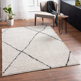 Evolution Pepita Modern Shaggy Moroccan Polyester Area Rug