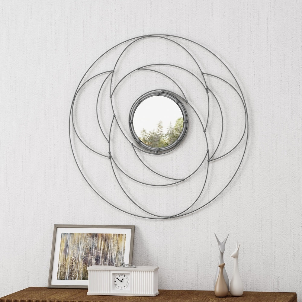 Evonne Modern Circular Wall Mirror by Christopher Knight Home - N/A