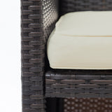 SuperBrite 3PCS Patio Wicker Furniture Set, All Weather Sectional Furniture Conversation Set with Cushions and Coffee Table