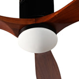 ExBrite 52 inch LED Ceiling Fan,Solid Wood Blades,Remote Control,DC Motor - 52 Inches-DC
