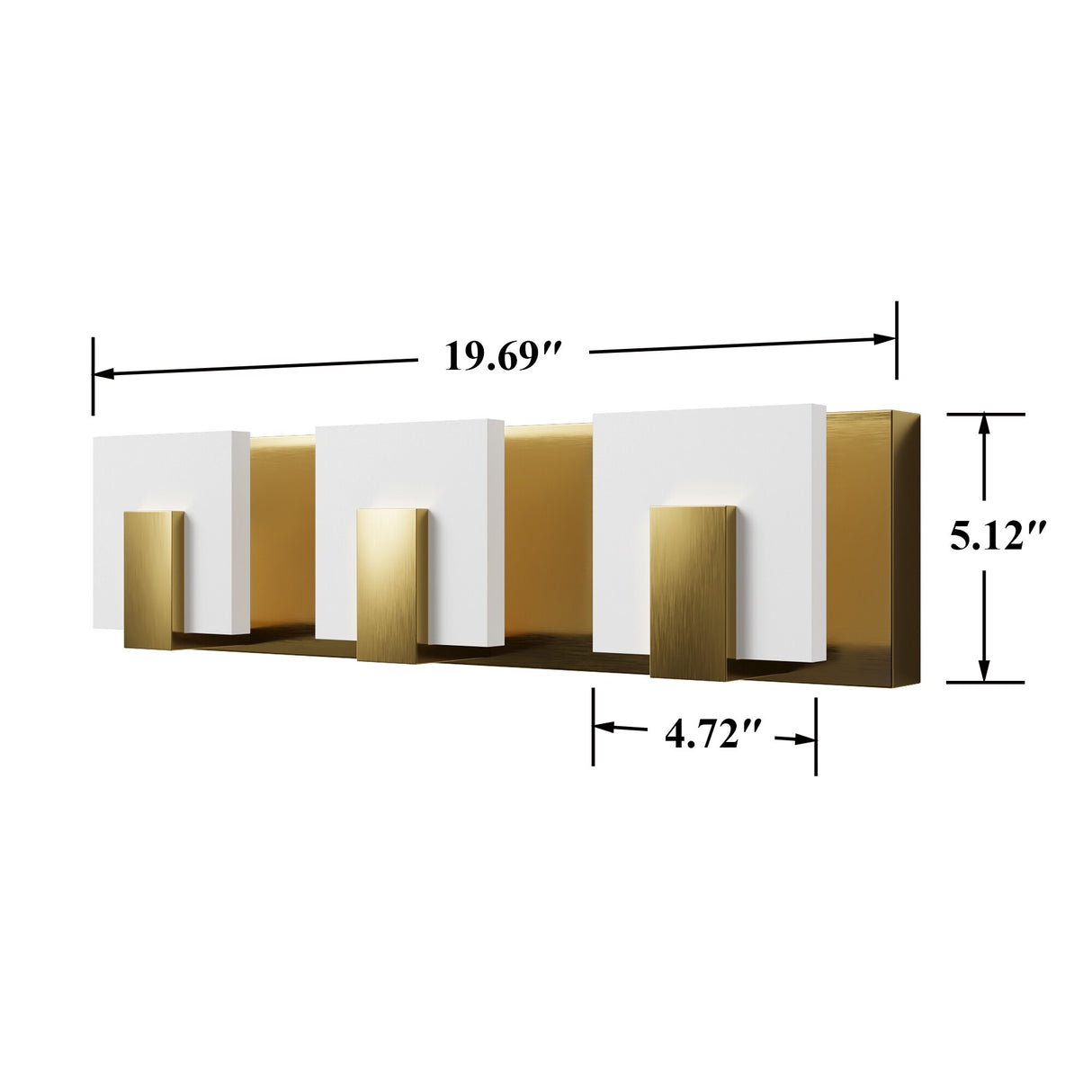 ExBrite Modern Style 3-Light LED-Integrated Bathroom Vanity Light