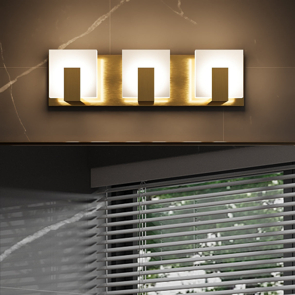 ExBrite Modern Style 3-Light LED-Integrated Bathroom Vanity Light