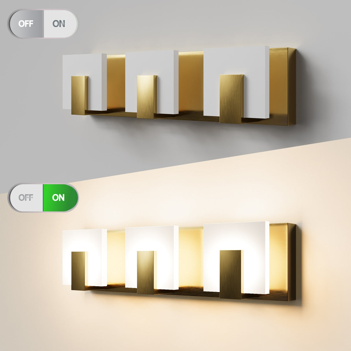 ExBrite Modern Style 3-Light LED-Integrated Bathroom Vanity Light