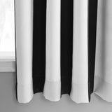 Exclusive Fabrics Awning Black & Fog White 63" Grommet Room Darkening Curtain Panel Pair (2 Panels) - 50 x 63