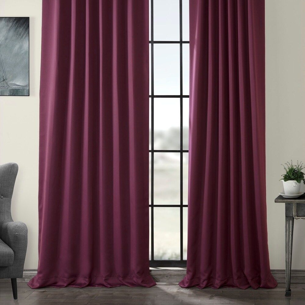 Exclusive Fabrics Aubergine Blackout Curtain Panel Pair (2 Panels)