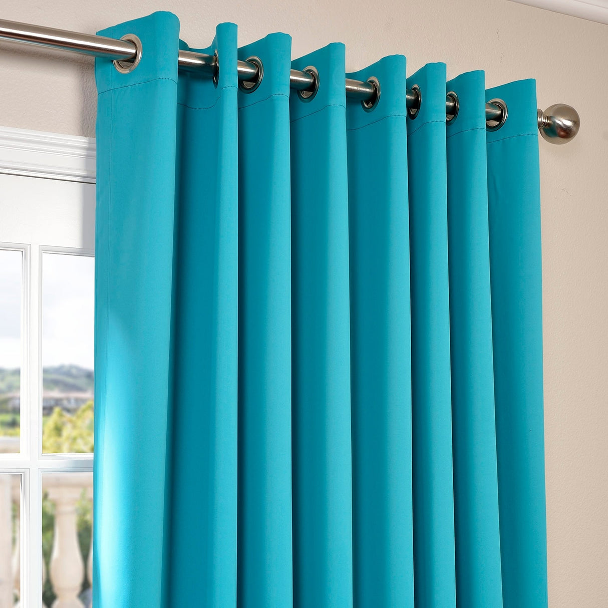Exclusive Fabrics Extra Wide Room Darkening Grommet 84-inch Curtain (1 Panel) - 100 x 84