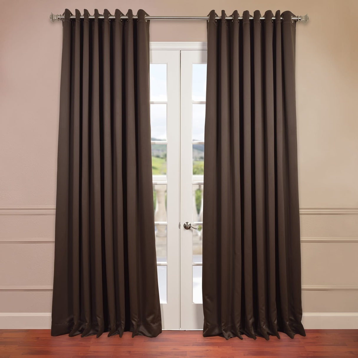 Exclusive Fabrics Extra Wide Room Darkening Grommet 84-inch Curtain (1 Panel) - 100 x 84