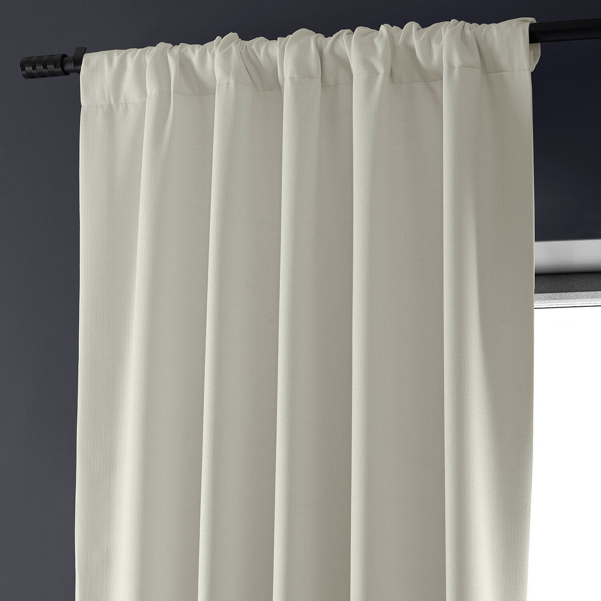 Exclusive Fabrics Faux Linen 100% Blackout Curtains Heat and Light Blocking - (1 Panel)