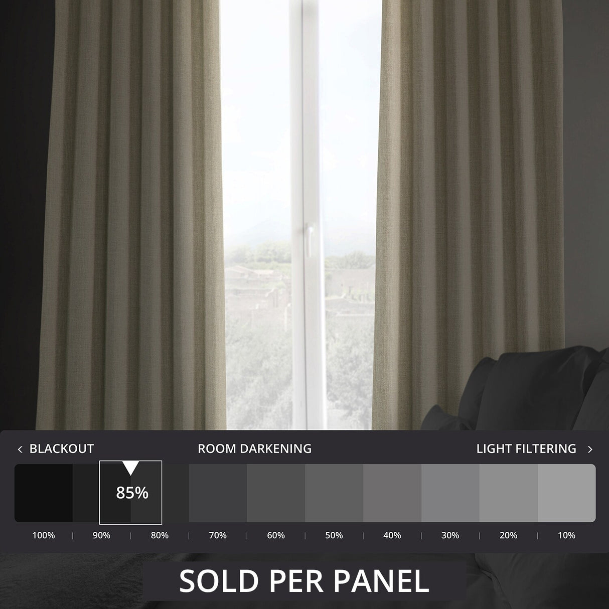 Exclusive Fabrics Faux Linen Room Darkening Curtain (1 Panel)