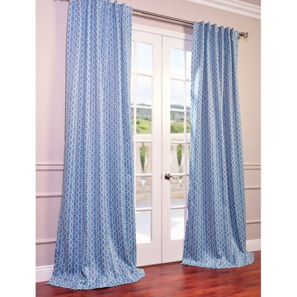 Exclusive Fabrics Fret Sky 63-inch Room Darkening Curtain Panel Pair (2 Panels) - 50 x 63
