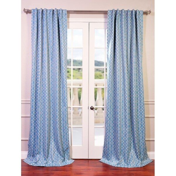 Exclusive Fabrics Fret Sky 63-inch Room Darkening Curtain Panel Pair (2 Panels) - 50 x 63