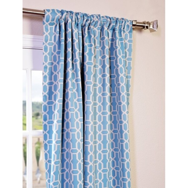 Exclusive Fabrics Fret Sky 63-inch Room Darkening Curtain Panel Pair (2 Panels) - 50 x 63