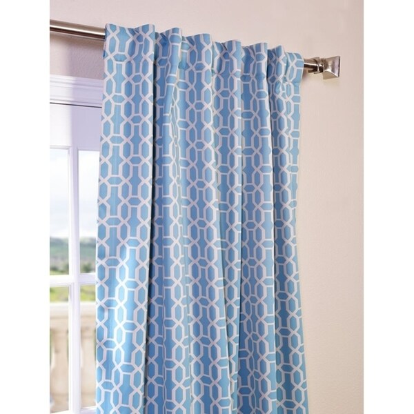 Exclusive Fabrics Fret Sky 63-inch Room Darkening Curtain Panel Pair (2 Panels) - 50 x 63