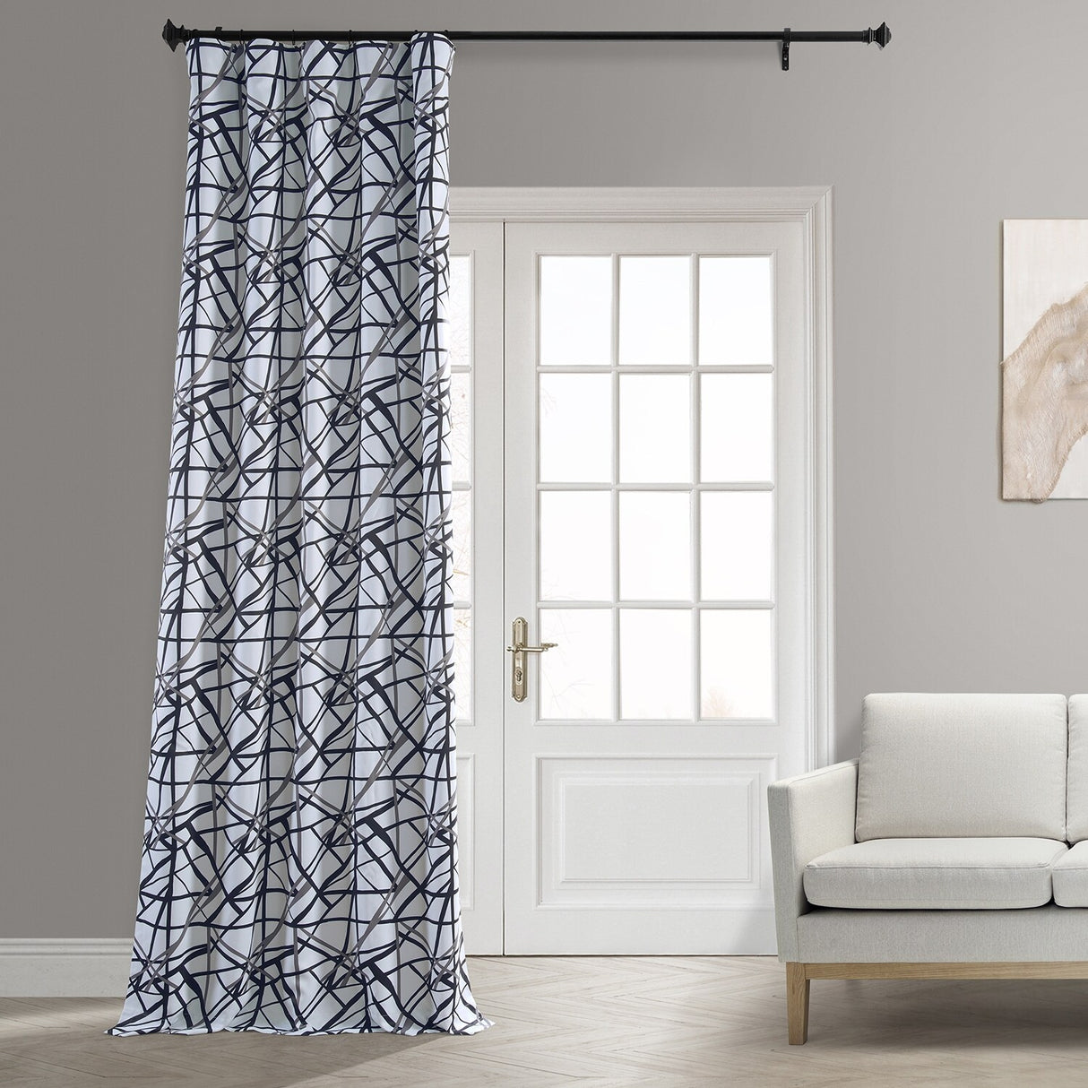 Exclusive Fabrics Gridlock Blackout Room Darkening Curtain Panel Pair (2 Panels)