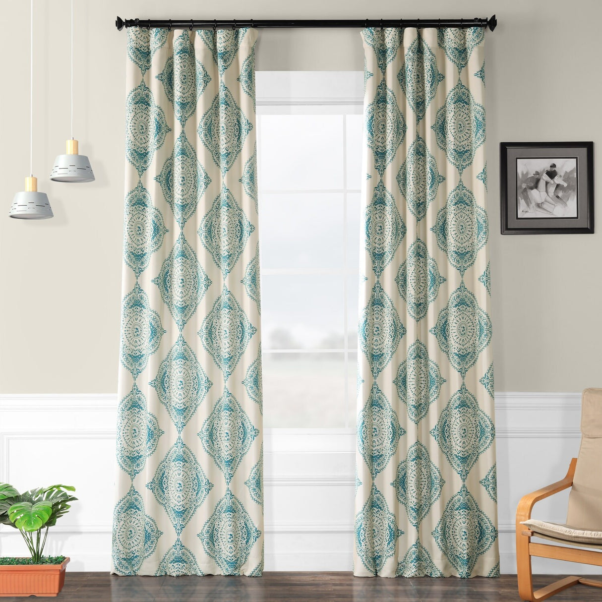 Exclusive Fabrics Henna 63-inch Room Darkening Curtain Panel Pair (2 Panels)