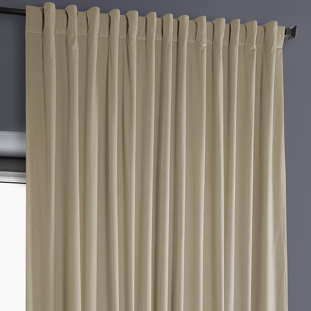Exclusive Fabrics Extra Wide Heritage Plush Velvet Room Darkening Curtain (1 Panel)