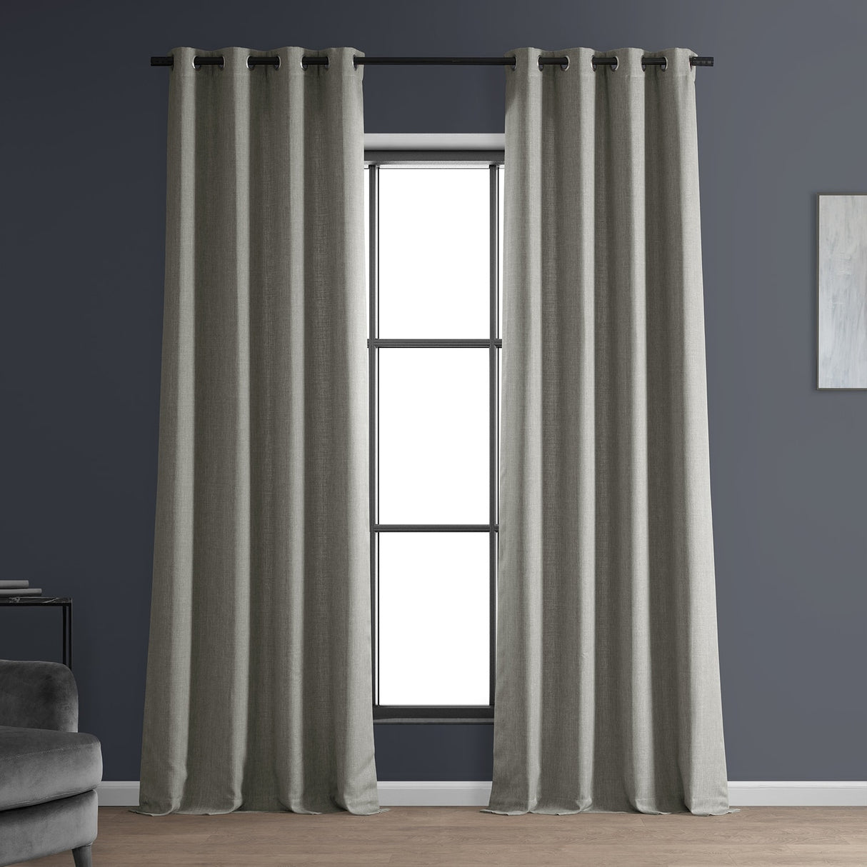 Exclusive Fabrics Italian Faux Linen Grommet Room Darkening Curtains (1 Panel) - Contemporary Elegance, Stylish Functionality