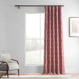 Exclusive Fabrics Jacquard Faux Silk Curtains - 1 Panel Room Darkening Curtain