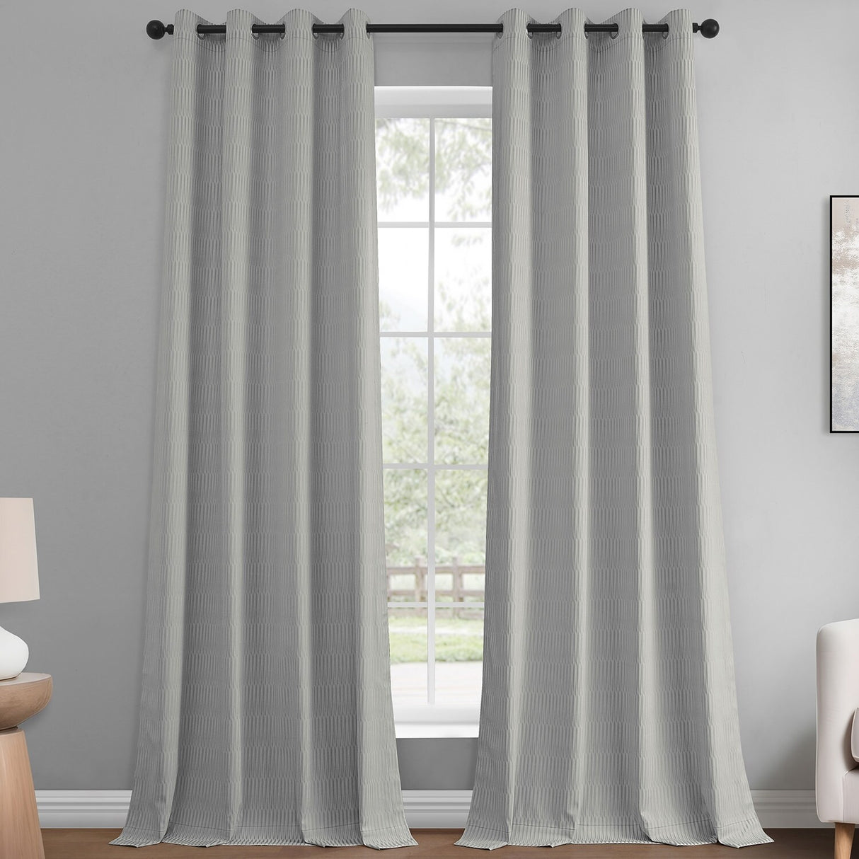 Exclusive Fabrics Lounge Embossed Grommet Velvet Curtains - Room Darkening Curtain for Bedroom & Living Room (1 Panel)