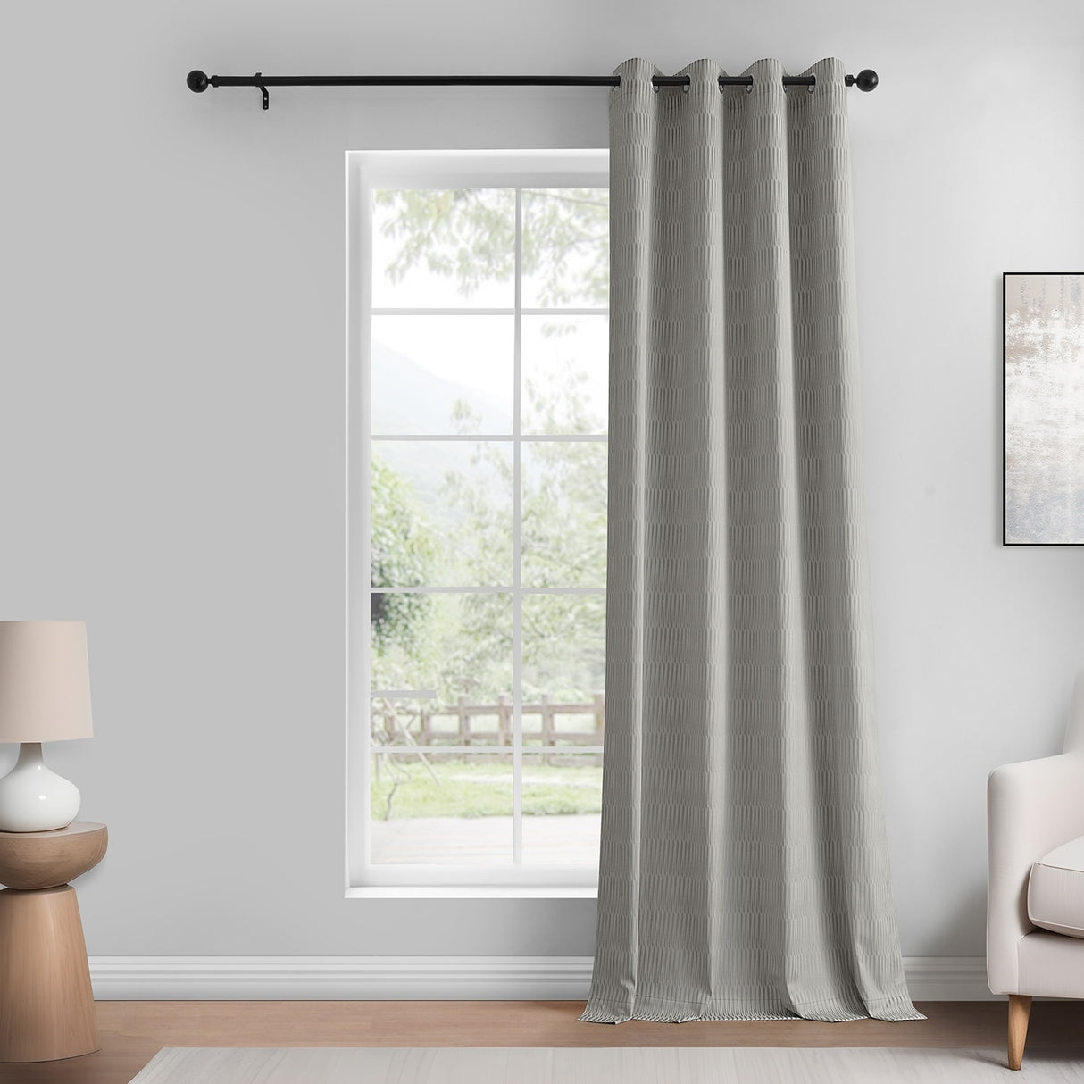 Exclusive Fabrics Lounge Embossed Grommet Velvet Curtains - Room Darkening Curtain for Bedroom & Living Room (1 Panel)