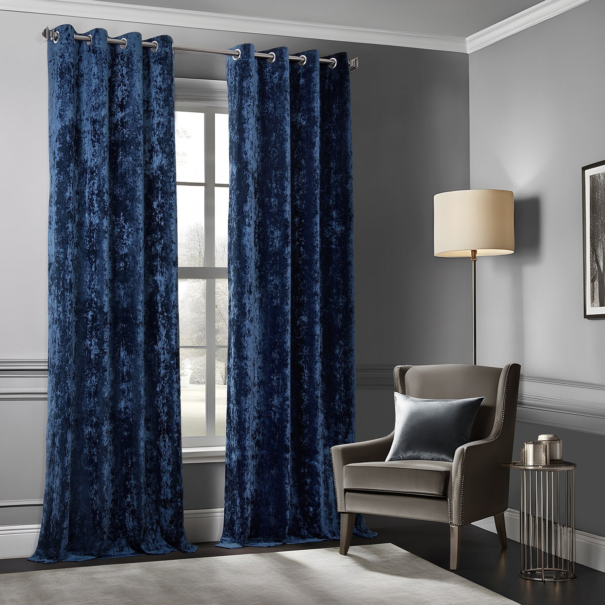 Exclusive Fabrics Lush Crush Velvet Curtains - Grommet Room Darkening Curtain for Bedroom & Living Room (1 Panel)