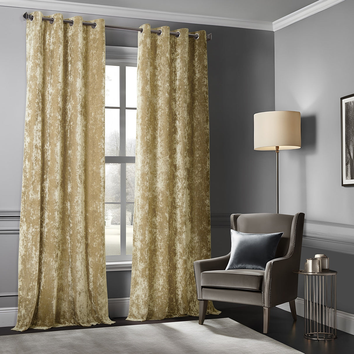 Exclusive Fabrics Lush Crush Velvet Curtains - Grommet Room Darkening Curtain for Bedroom & Living Room (1 Panel)