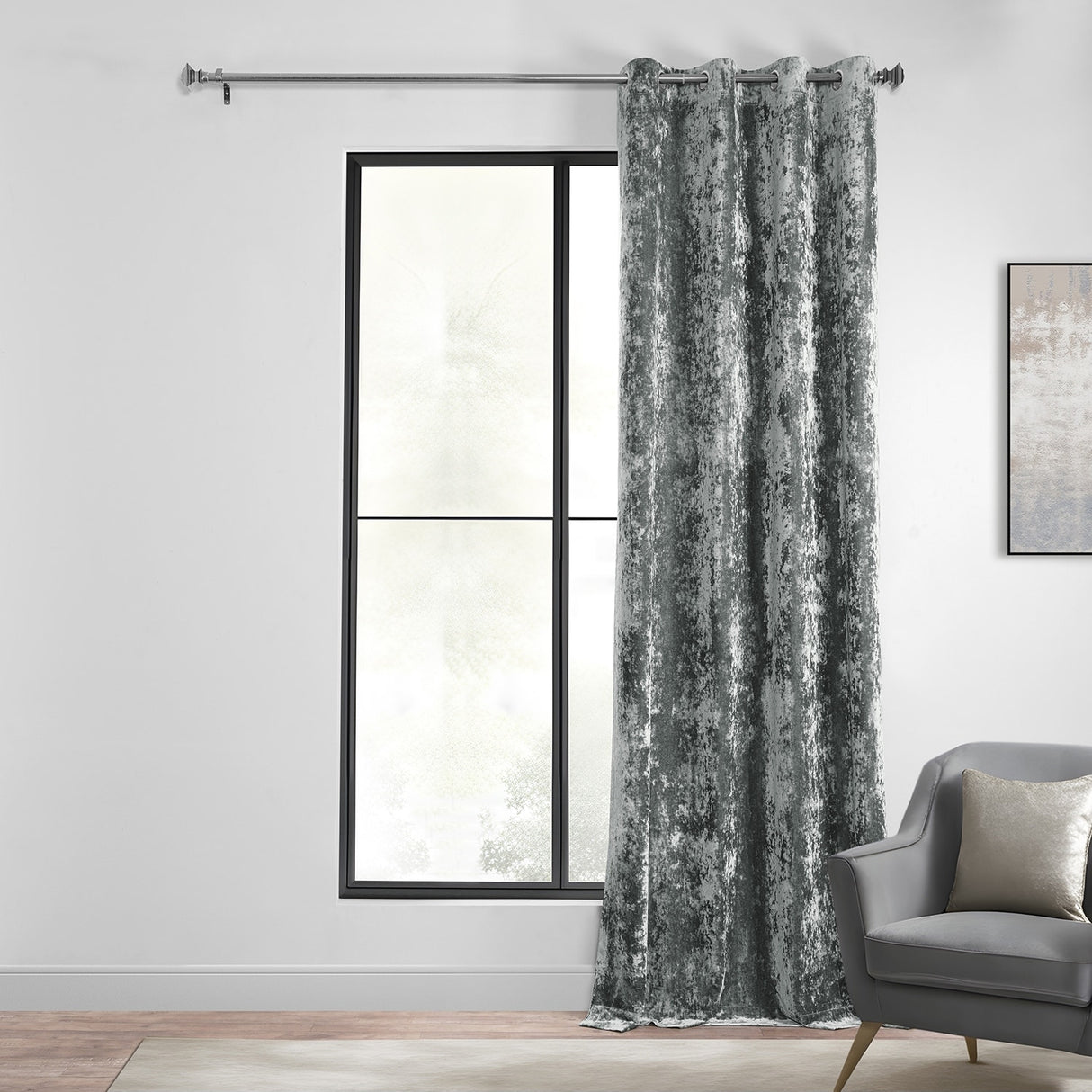 Exclusive Fabrics Lush Crush Velvet Curtains - Grommet Room Darkening Curtain for Bedroom & Living Room (1 Panel)