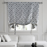 Exclusive Fabrics Martinique Printed Cotton Room Darkening Tie-Up Window Shades - 46 X 63