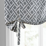 Exclusive Fabrics Martinique Printed Cotton Room Darkening Tie-Up Window Shades - 46 X 63