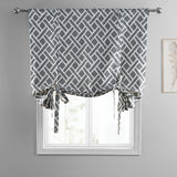 Exclusive Fabrics Martinique Printed Cotton Room Darkening Tie-Up Window Shades - 46 X 63