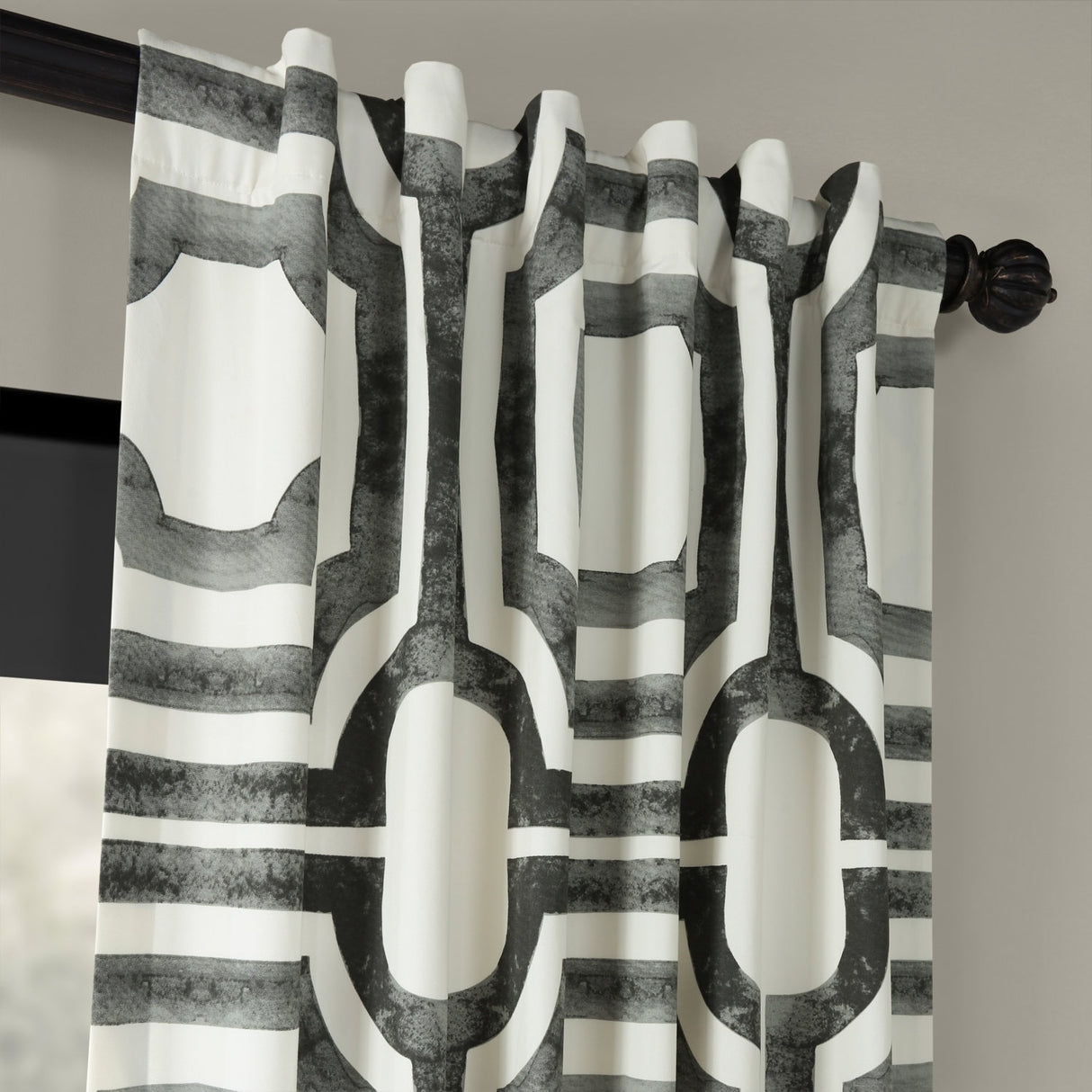 Exclusive Fabrics Modern Geometric Room Darkening Cotton Window Curtains (1 Panel)