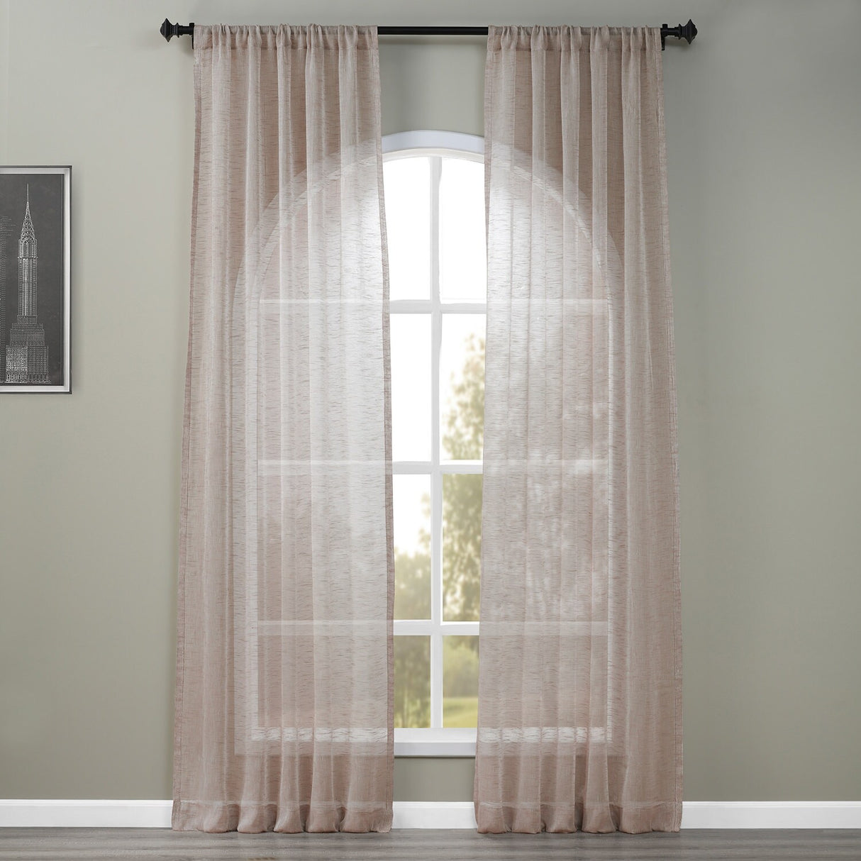 Exclusive Fabrics Open Weave Linen Sheer Curtain (1 Panel)