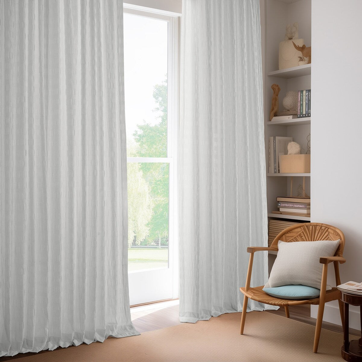 Exclusive Fabrics Serinity Cotton Rod Pocket Sheer Curtains For Bedroom & Living Room Curtains Pair (2 Panels)