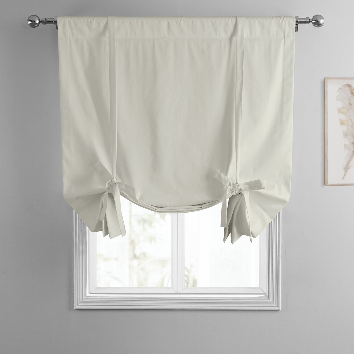 Exclusive Fabrics Solid Blackout Cotton Tie-Up Window Shade (1 Panel)