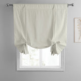 Exclusive Fabrics Solid Blackout Cotton Tie-Up Window Shade (1 Panel)