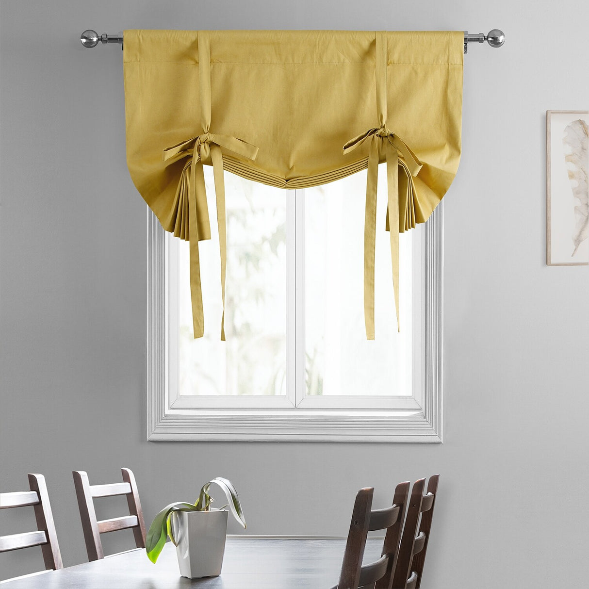 Exclusive Fabrics Solid Blackout Cotton Tie-Up Window Shade (1 Panel)