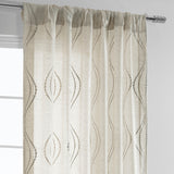 Exclusive Fabrics Suez Embroidered Faux Linen Sheer Curtain (1 Panel)