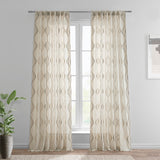 Exclusive Fabrics Suez Embroidered Faux Linen Sheer Curtain (1 Panel)