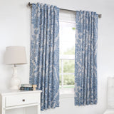 Exclusive Fabrics Tea Time China Blue 63 inches Room Darkening Curtain Panel Pair (2 Panels) - 50x63
