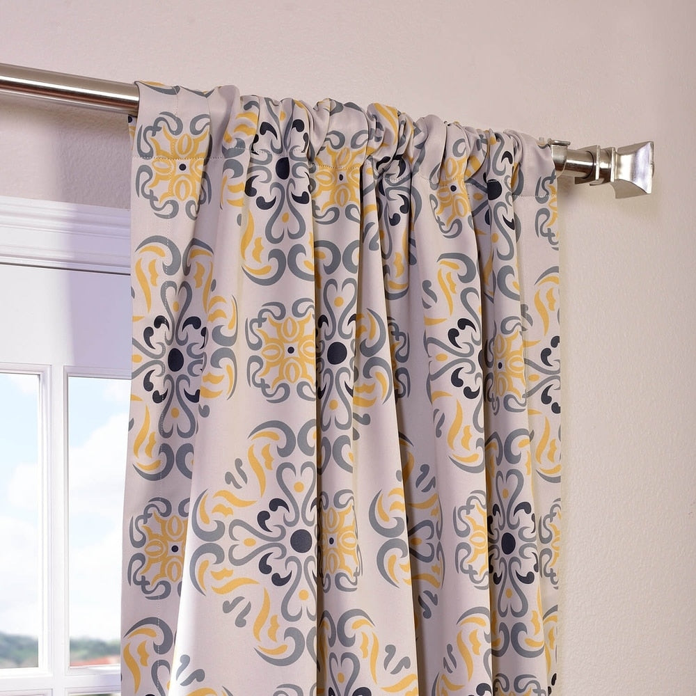 Exclusive Fabrics Tea Time China Blue 63 inches Room Darkening Curtain Panel Pair (2 Panels) - 50x63