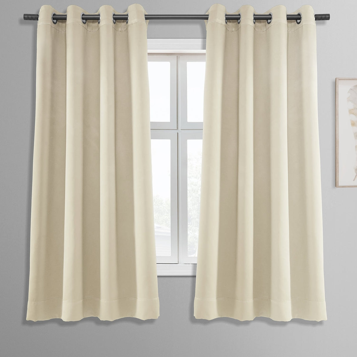 Exclusive Fabrics Room Darkening Grommet Curtain Panel Pair 63 Inches Long (2 Panels)