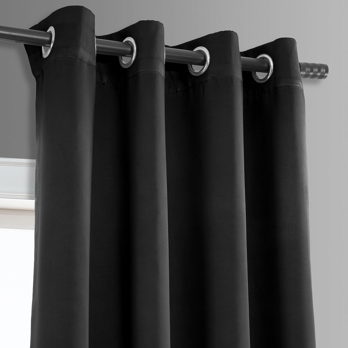 Exclusive Fabrics Room Darkening Grommet Curtain Panel Pair 63 Inches Long (2 Panels)
