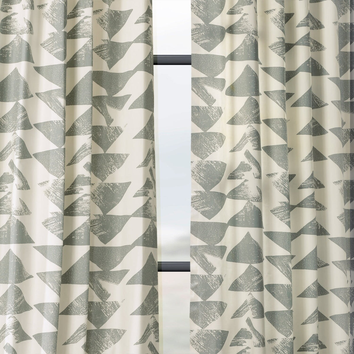 Exclusive Fabrics Triad Geometric Room Darkening Curtains Printed Cotton Twill Curtain (1 Panel)