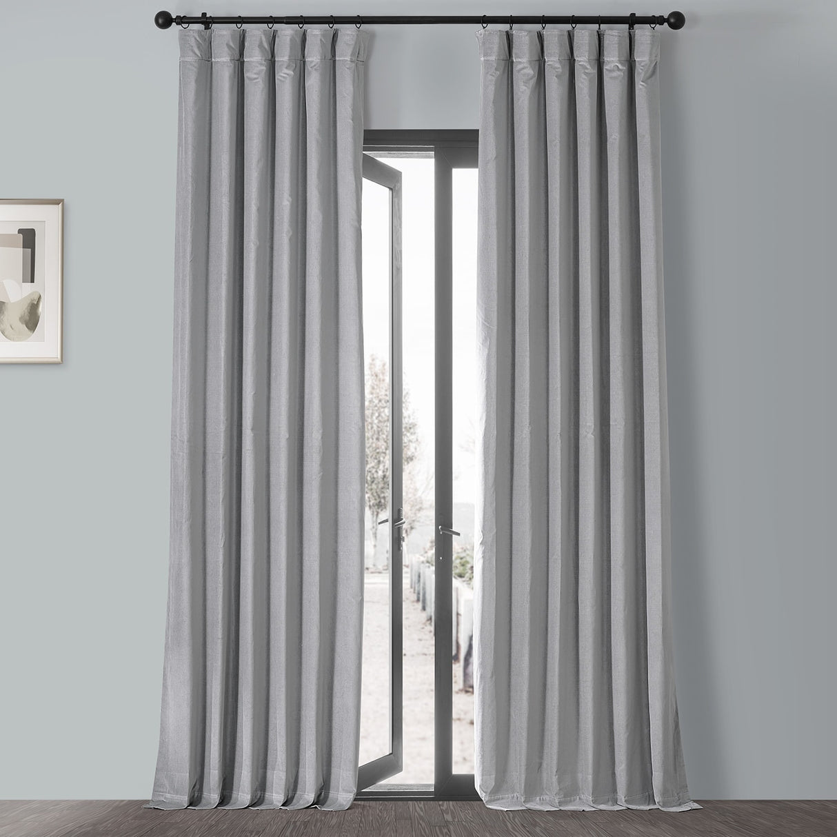 Exclusive Fabrics Vintage Cotton Velvet Room Darkening Curtains - Luxurious Drapery in Timeless Elegance (1 Panel)