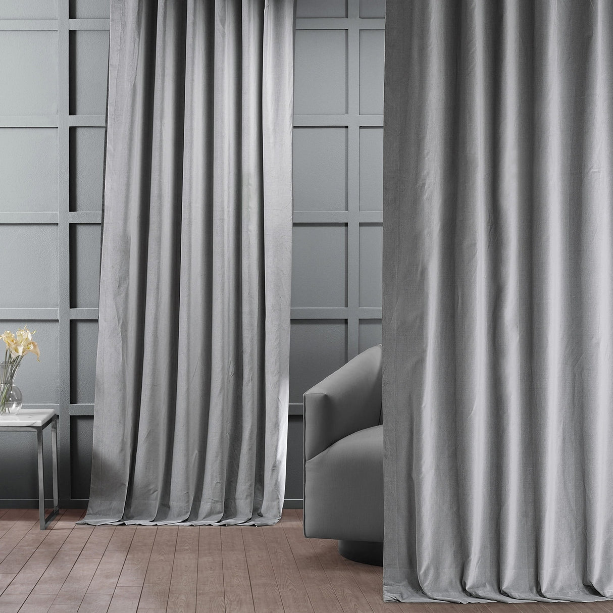 Exclusive Fabrics Vintage Cotton Velvet Room Darkening Curtains - Luxurious Drapery in Timeless Elegance (1 Panel)