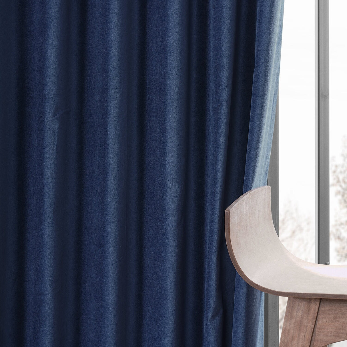 Exclusive Fabrics Vintage Cotton Velvet Room Darkening Curtains - Luxurious Drapery in Timeless Elegance (1 Panel)