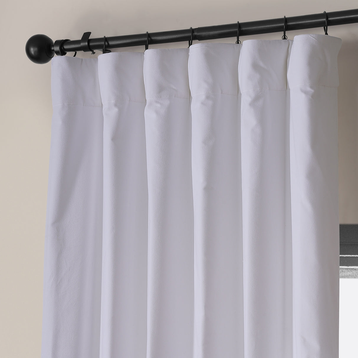 Exclusive Fabrics Vintage Cotton Velvet Room Darkening Curtains - Luxurious Drapery in Timeless Elegance (1 Panel)