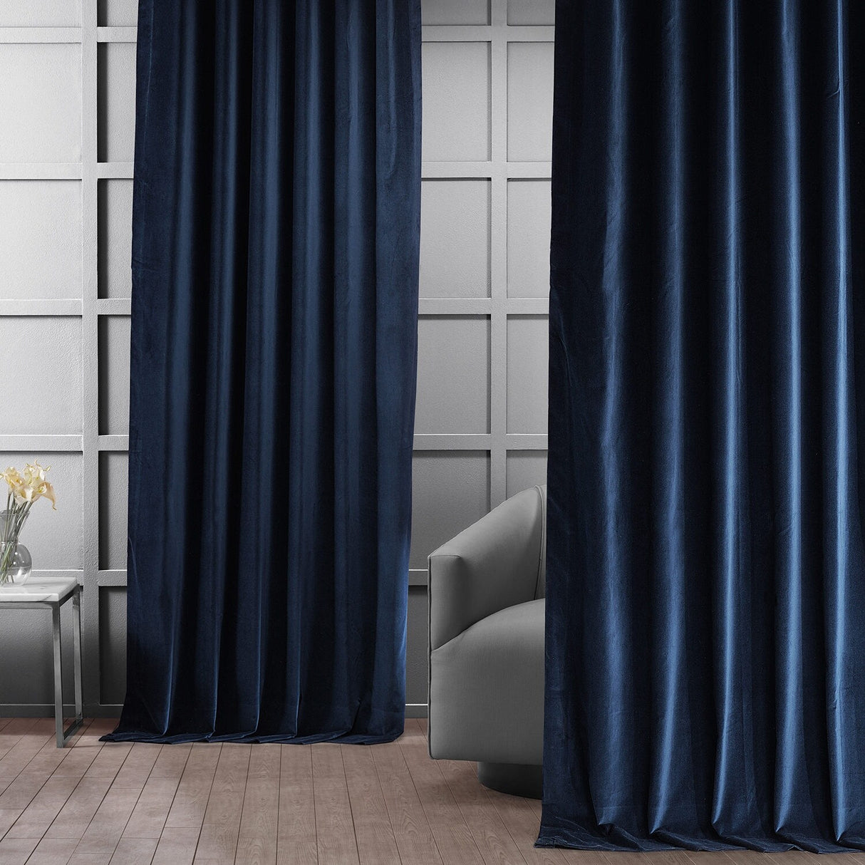 Exclusive Fabrics Vintage Cotton Velvet Room Darkening Curtains - Luxurious Drapery in Timeless Elegance (1 Panel)